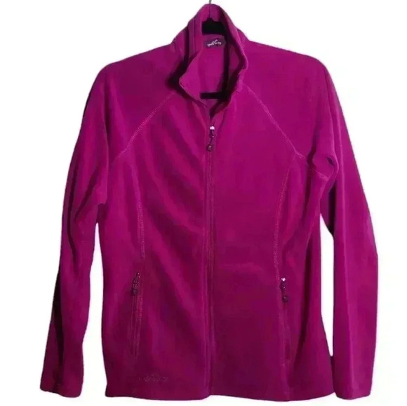 EDDIE BAUER Ladies Full-Zip Microfleece Pink Jacket EB225 Size Medium - Picture 1 of 13